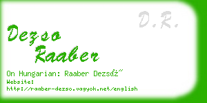 dezso raaber business card